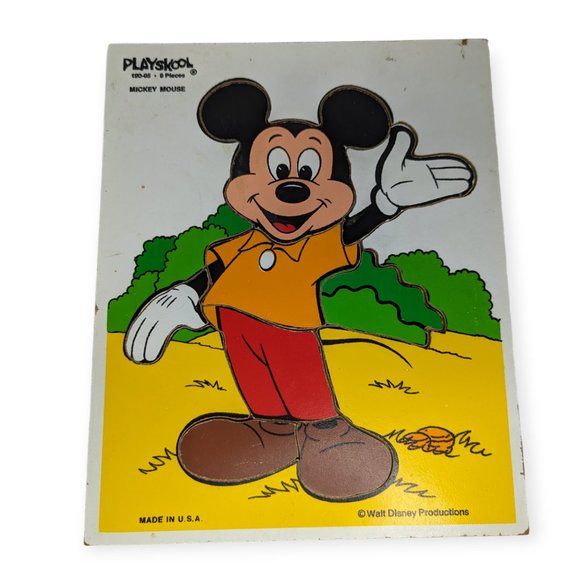 Vintage Playskool Disney Mickey Mouse 8 Piece Puzzle - Picture 1 of 4